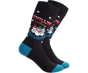 Brubaker Calzini di Natale per Uomini e Donne - Chillin with My Snowmies - Calzini di Cotone di Natale - Taglia 41-45