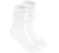 Brubaker Calzini Sportivi Retrò - Calzini da Donna per Fitness, Yoga, Allenamento, Ginnastica e Benessere - 1 Paio di Calzini Sportivi a Maglia per Donna - Bianco, 35-38