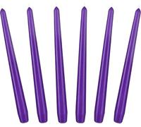 BRUBAKER Candele Affusolate da 24 cm per Candelieri e Portacandele - Candele Decorative Lunghe, Antigoccia e a Lunga Durata - Set di Lumini Affusolate - 6 Pezzi, Viola
