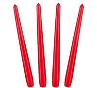 BRUBAKER Candele Coniche da 24 cm per Candelieri e Portacandele - 4 pezzi - Candele Decorative Lunghe e senza Gocciolamenti con Lunga Durata - Set Candele per Candelieri Rosso