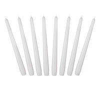 BRUBAKER Candele Coniche da 24 cm per Candelieri e Portacandele - 8 pezzi - Candele Decorative Lunghe e senza Gocciolamenti con Lunga Durata - Set Candele per Candelieri Bianco