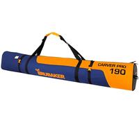 BRUBAKER Carver Pro - Borsa da sci per 1 paio di sci e bastoncini, imbottita, antistrappo e robusta, con cerniera a due vie, colore blu/arancione