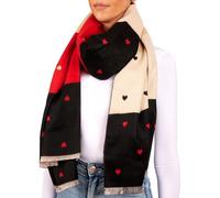Brubaker Cashmirillo Sciarpa da Donna con Motivo Cuore - 70 x 200 cm - Calda, Accogliente e Oversize - Sciarpa di Lana per l' Autunno e l'Inverno da Donna - Morbida Sensazione di Cashmere