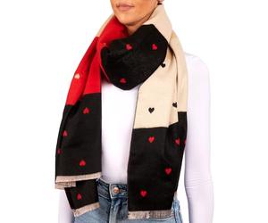 Brubaker Cashmirillo Sciarpa da Donna con Motivo Cuore - 70 x 200 cm - Calda, Accogliente e Oversize - Sciarpa di Lana per l' Autunno e l'Inverno da Donna - Morbida Sensazione di Cashmere