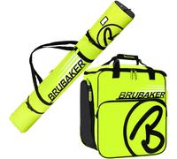 BRUBAKER Champion Set Borsa Porta Scarponi e Sacca Sci 170 190 cm Giallo Neon