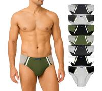 Brubaker Confezione da 7 Slip Sportivi da Uomo in Cotone Colorato - Pantalone retrò Senza Apertura - Intimo da Uomo per Ogni Giorno e Sport - Mix di Colori Oliva, Nero, Grigio, Bianco - Taglia M