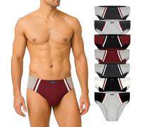 Brubaker Confezione da 7 Slip Sportivi da Uomo in Cotone Colorato - Pantalone retrò Senza Apertura - Intimo da Uomo per Ogni Giorno e Sport - Mix di Colori Rosso, Nero, Grigio, Bianco - Taglia L