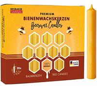 Brubaker Confezioni di 200 Candele per Albero 100% Cera D'Api Candele di Natale Candele Piramidali Giallo Miele
