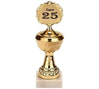 Brubaker Coppa Trofeo d'orata con la cifra dell'anno - con Base in Marmo Levigato - per anniversari o Compleanni 25