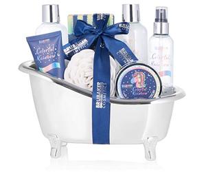 BRUBAKER Cosmetici 8 pezzi Unicorn Beauty Set Colorful Rainbow con profumo di lavanda alla vaniglia in vasca d'argento