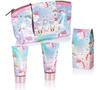 BRUBAKER Cosmetics 4-Pz. Unicorno Set da Bagno e Doccia - Cherry Blossom - Confezione Regalo con Fragranza Fiore di Ciliegio in un Sacchetto Cosmetico
