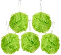 BRUBAKER Cosmetics 5x Premium Spugna per Peeling o Massaggio - Spugna da Bagno/Doccia con Gancio - Verde