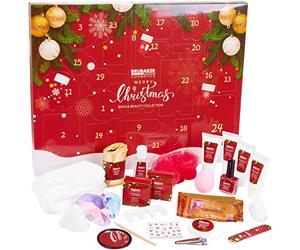BRUBAKER Cosmetics Bellezza Calendario dell'Avvento - il Calendario di Natale XXL Wellness per Donne e Ragazze - 24 x Prodotti per la Cura del Corpo e Accessori Spa - Rosso