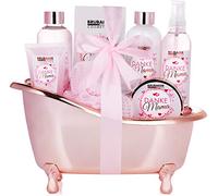 BRUBAKER Cosmetics - Grazie Mamma - Set da Bagno e Doccia - Profumo Vaniglia Rosa - Confezione Regalo 8 Pezzi in Vasca Decorativa