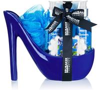 BRUBAKER Cosmetics Lusso Blueberry Set Bagno e Doccia - Set 6 Pezzi Bagno e Doccia - Set Regalo in Ceramica Blu Stiletto