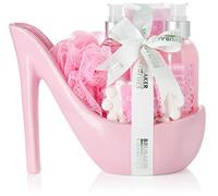 BRUBAKER Cosmetics Lusso Fiori di Ciliegio Set Bagno e Doccia - Set 6 Pezzi Bagno e Doccia - Set Regalo in Ceramica a Stiletto Rosa