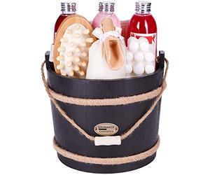 BRUBAKER Cosmetics Set Bagno Benessere - Mirtillo Rosso - Set Regalo da 9 Pezzi con Accessori Per La Cura E il Massaggio Nella Vasca da Bagno Decorativa