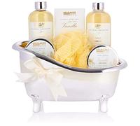 BRUBAKER Cosmetics Set bagno e doccia alla vaniglia - Set regalo 7 pezzi in vasca decorativa