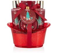 BRUBAKER Cosmetics Set Regalo per Bagno e Doccia Profumo di Frutti di Bosco Invernali - Set 5 Pezzi per la Cura in Vasca Decorativa Natale - Set Natalizio per Donne e Uomini