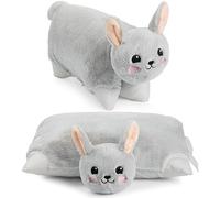 Brubaker Cuscino peluche Coniglio - 40 x 30 cm Cuscino a Forma di Animale Decorativo Apribile per Bambini - Grigio