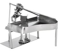 Brubaker Figura di Pianista a Vite Con Pianoforte a Coda - Figura di Ferro artigianale di uomo di Metallo Che suona il Pianoforte - Figura di Metallo Che decora il Pianoforte - Regalo