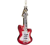 Brubaker Guitar Red - Palla di Natale in Vetro Dipinto a Mano - Bocca Soffiata Decorazione Dell'Albero di Natale Figure Buffo Ciondolo Decorazione Palla Albero - Ca. 15 cm