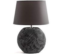 BRUBAKER Lampada da tavolo in ceramica anthracite, paralume anthracite - Altezza 38 cm