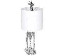 Brubaker Lampada da Tavolo o da Comodino Giraffe Africa - Lampada da Tavolo con Base in Ceramica e Paralume in Tessuto - Altezza 51,5 cm, Nero Bianco