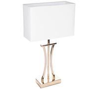 Brubaker Lampada da Tavolo o da Comodino Golden Column - Lampada da Tavolo in Metallo Vintage - Altezza 50 cm, Oro Bianco