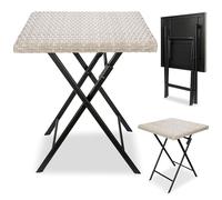 BRUBAKER Lugano Tavolo da giardino 58x58 cm, resistente intemperie, polyrattan e metallo, pieghevole, rettangolare, balcone, terrazza, bistrò, colore