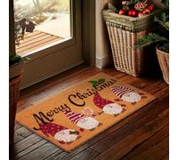 BRUBAKER Merry Christmas - Zerbino natalizio per interni ed esterni, 45 x 75 cm, in cocco, antiscivolo, con gnomi, resistente alle intemperie e antiscivolo, motivo natalizio