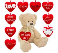 BRUBAKER Orso XXL Beige 100 cm con Cuore di Peluche Amore / Festa della Mamma