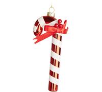 BRUBAKER Palla di Natale di vetro rossa e bianca - dipinta a mano - Decorazione per albero di Natale divertente - Figurine di palle di Natale - Ciondolo di decorazione natalizia