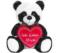 Brubaker Panda Orso di Peluche con Cuore Rosso - Ich liebe dich - 25 cm