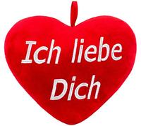 Brubaker Peluche Cuore di Peluche 'ICH Liebe Dich' Rosso 32 cm