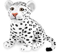 Brubaker Peluche Leopardo - Peluche da 30 cm - Animale di Peluche Cucciolo, Grande Felino, Seduto - Peluche per Bambini - Bianco