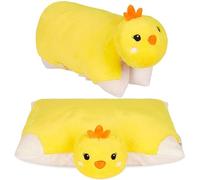 Brubaker Peluche Pulcino - 2-In-1 Peluche e Guanciale Decorativo 40 X 30 cm - Morbido Cuscino in Pile per Bambini Apribile con Chiusura in Velcro - Cuscino a Forma di Animale Pulcino - Giallo