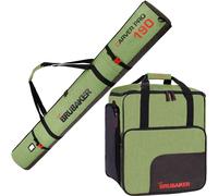 BRUBAKER 'Performance' Borsa porta scarponi + Sacca sci da 170 190 cm Verde Nero