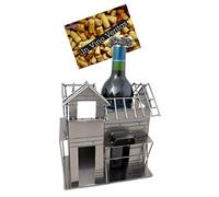 Brubaker Porta Bottiglia di Vino Topping-out Cerimonia Topping-out Decorazione Oggetto Metallo Stand Bottiglia con Biglietto di Auguri