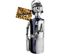 Brubaker Titolare Bottiglia di Vino Supporto Vigile del Fuoco Oggetto Decorativo Metallo con Biglietto d' Auguri per Vino Regalo