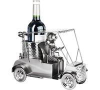 Brubaker Portabottiglie da Tavolo in Ferro Argento - Portabottiglie Decorativo per Vino, Liquori e Olio - Regalo per Golfisti e Sportivi