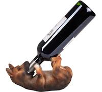 Brubaker Portabottiglie da vino Cane assetato - Pastore tedesco - Portabottiglie animali ubriachi - Portabottiglie divertente - Figurina decorativa dipinta a mano - Regalo per il vino