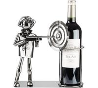 Brubaker Portabottiglie da Vino con Fucile e Bersaglio - Portabottiglie Sportivo da Tiro in Metallo - Regalo per Tiratori - Decorazione Portabottiglie da Vino da 25 cm con Biglietto d'Auguri