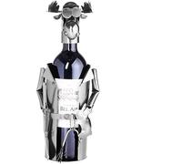 BRUBAKER Portabottiglie da Vino dal Design Alce Divertente - Scultura in Metallo con Biglietto Dauguri