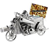 BRUBAKER Portabottiglie dal Design Motociclisti - Moto con Carrozzino Portavino con Biglietto Dauguri