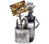 Brubaker portabottiglie per Vino dal Design 'Barista' con Biglietto d'auguri, Scultura in Metallo
