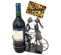 Brubaker portabottiglie Vino Coppia con Bicicletta Deco-Oggetto portabottiglie in Metallo con Biglietto di Auguri per Regalo di Vino