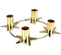 BRUBAKER Portacandela Dorato per 4 Candele - Anello per Corona d'Avvento da 22 cm per Candele con Diametro di 2,2 cm - Portacandela a Stella in Metallo per Decorazioni Natalizie Moderne