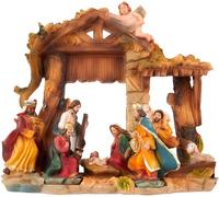 BRUBAKER Presepe di Natale - Gesù, Maria, Giuseppe e i re nel presepe - 22 cm presepe natalizio con figure dipinte a mano in poliresina - Presepe decorazione da tavolo