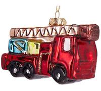 Brubaker Rosso Fuoco Motore del Fuoco - Palla di Natale in Vetro Dipinto a Mano - Divertente Cifre Decorazione Palla Dell'Albero - 10 cm